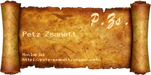 Petz Zsanett névjegykártya